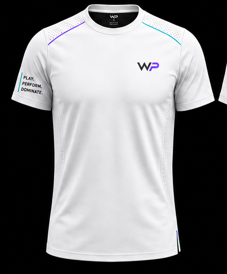 Weißes WEISS PADEL Performance-Shirt in Vorderansicht